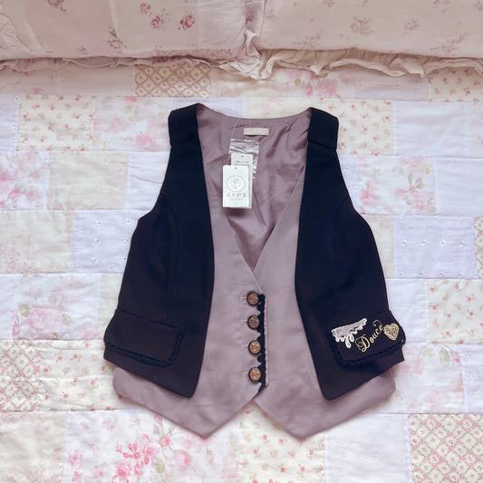 axes femme black and gray bustier vest