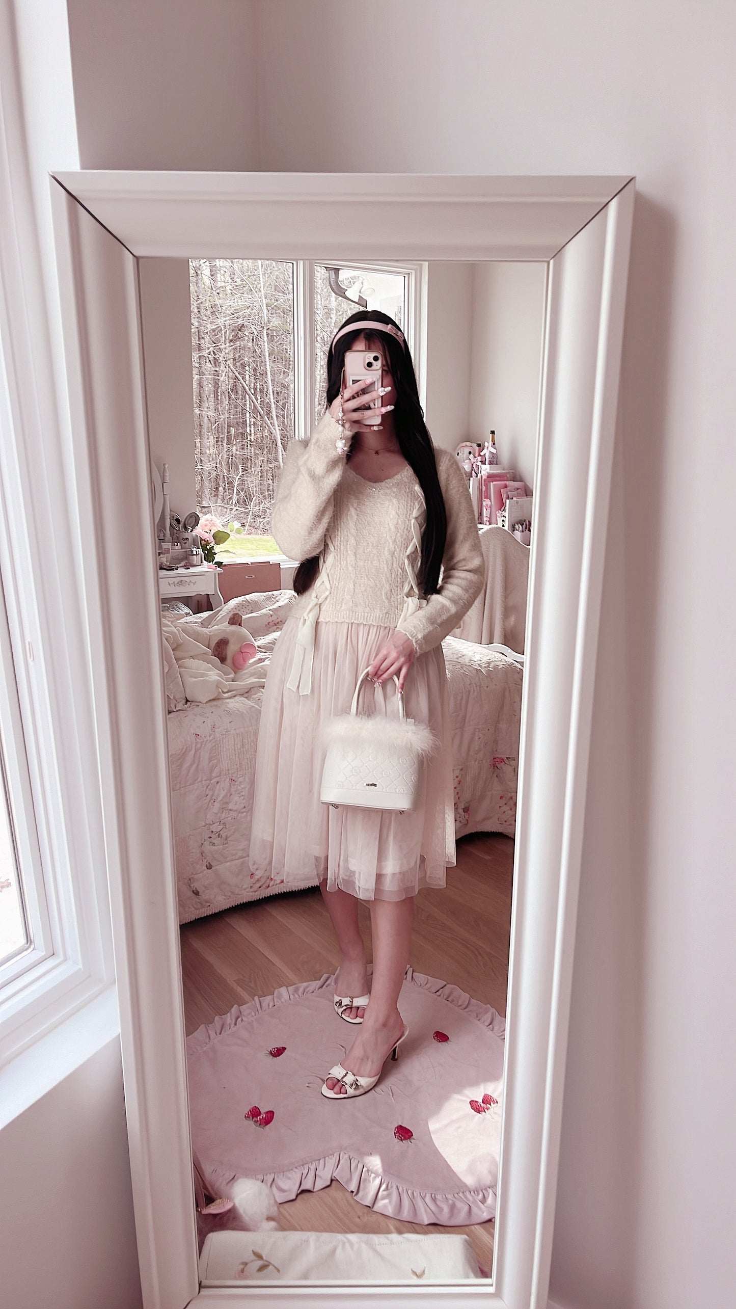 cream layered sweater dress