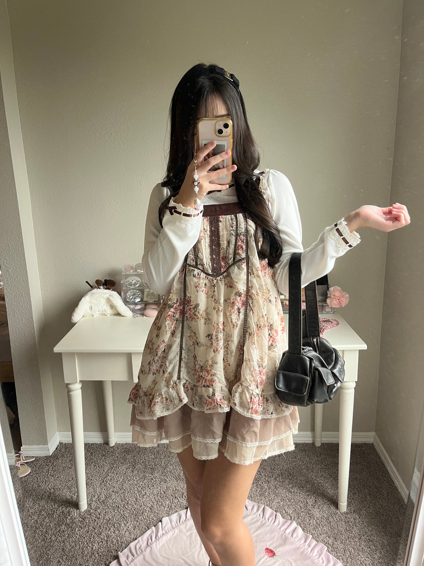 axes femme chestnut floral dress