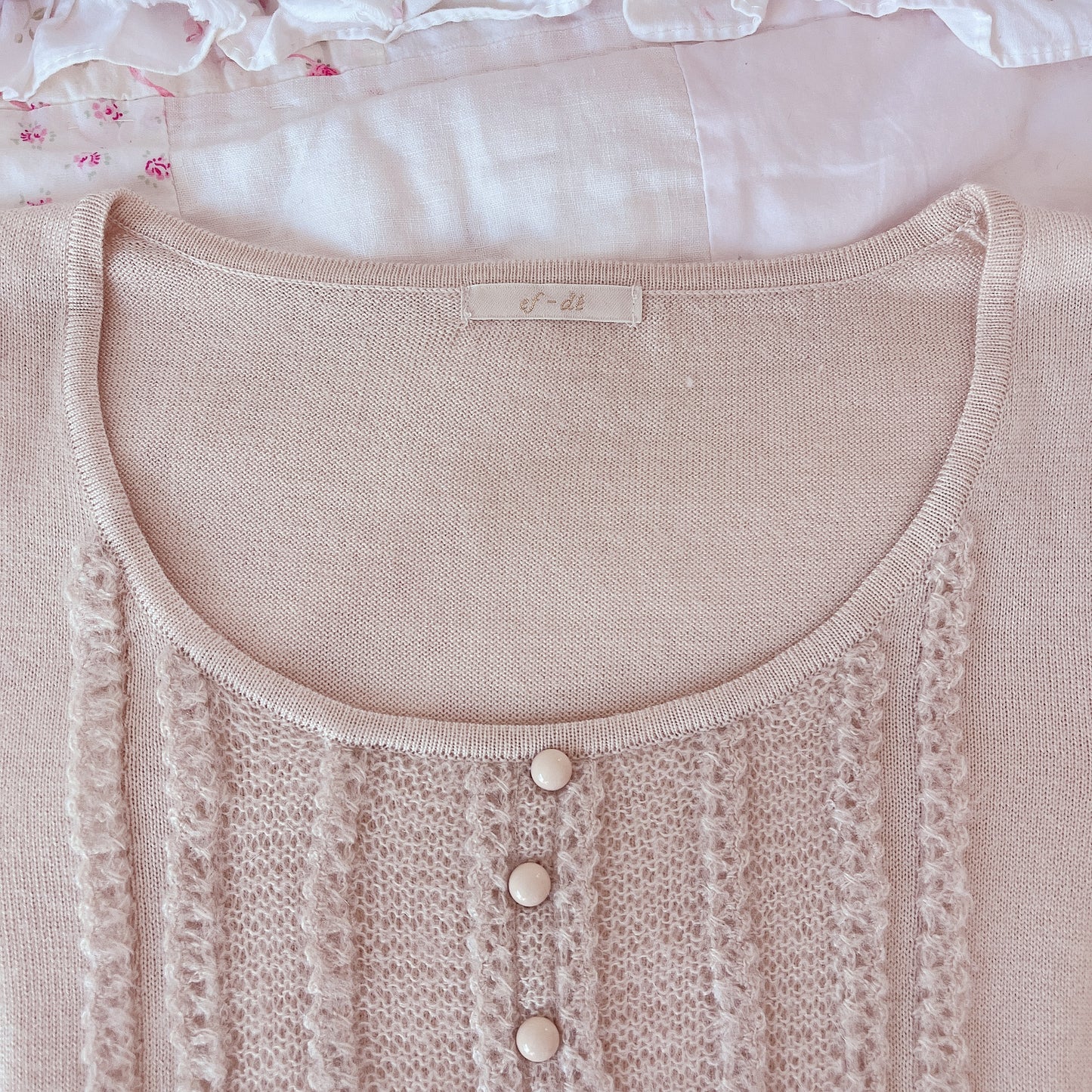 beige mohair knit top