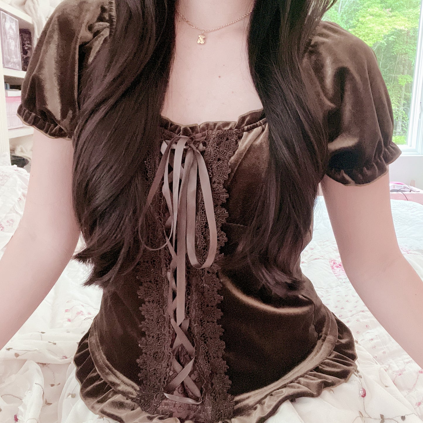 green renfaire princess blouse