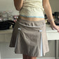 brown box pleat ribbon accent skirt