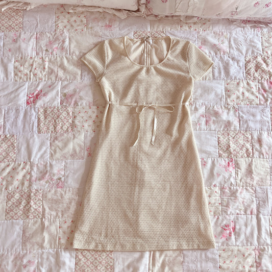 cream soft retro dress