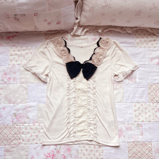 cream rose accent top