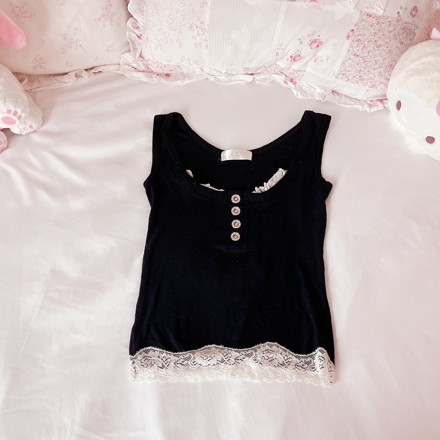 black lace trim camisole