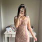 soft violet fitted dress