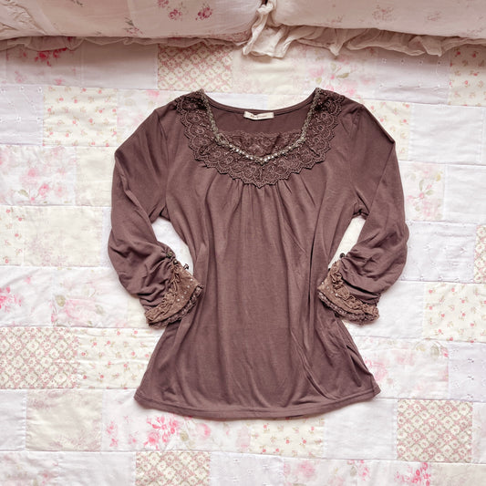 axes femme charcoal brown top