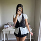 black mini bustier vest