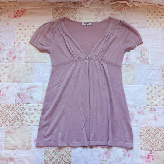 lavender mauve vneck knit