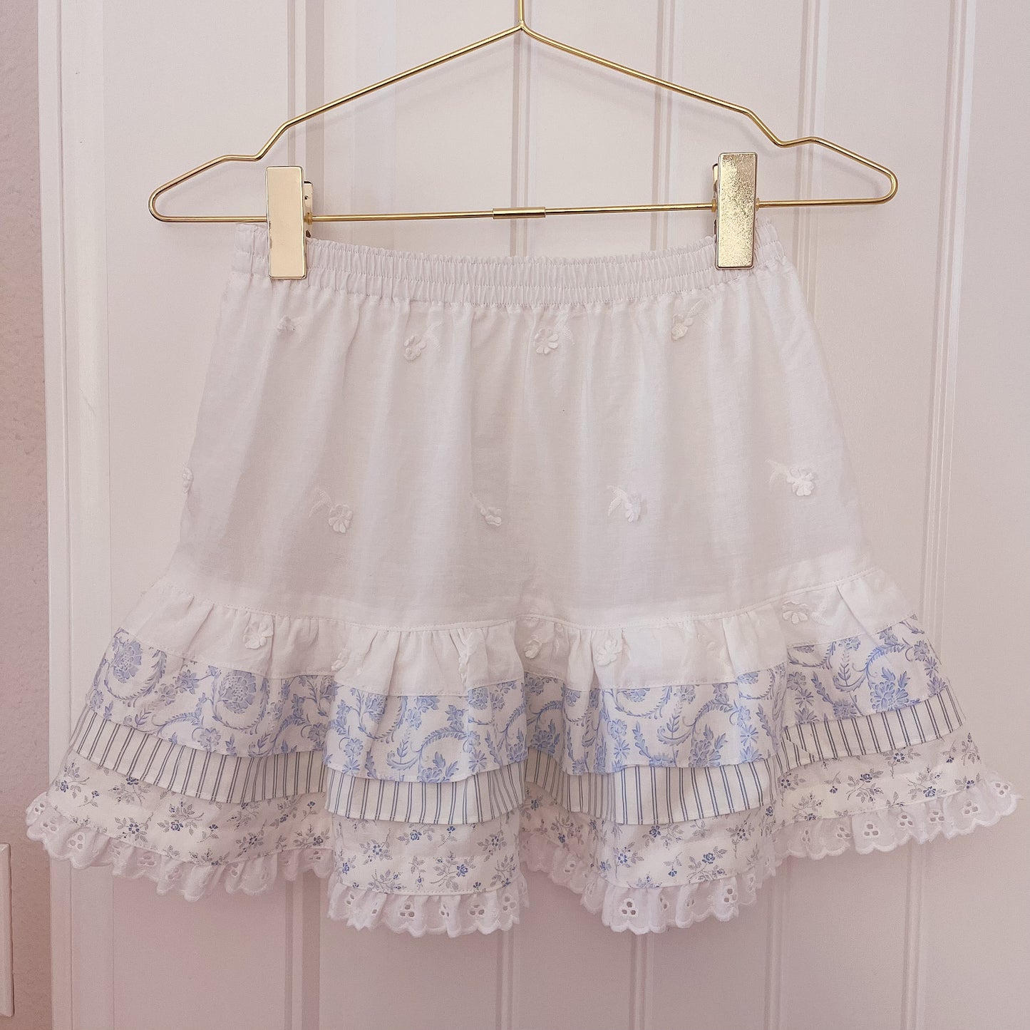 blue eyelet skirt