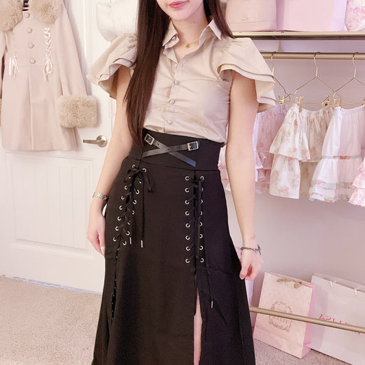 pium gothic maxi skirt