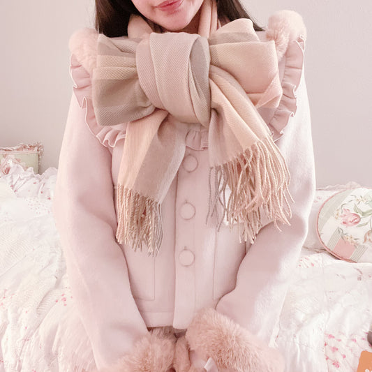 pink and brown check scarf