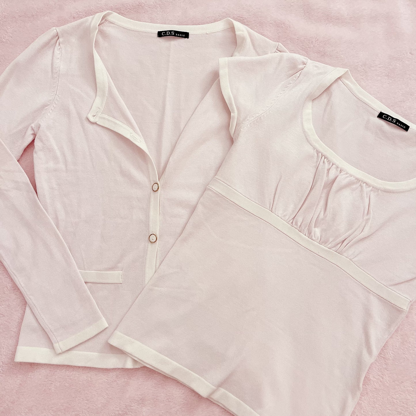 baby pink milkmaid set