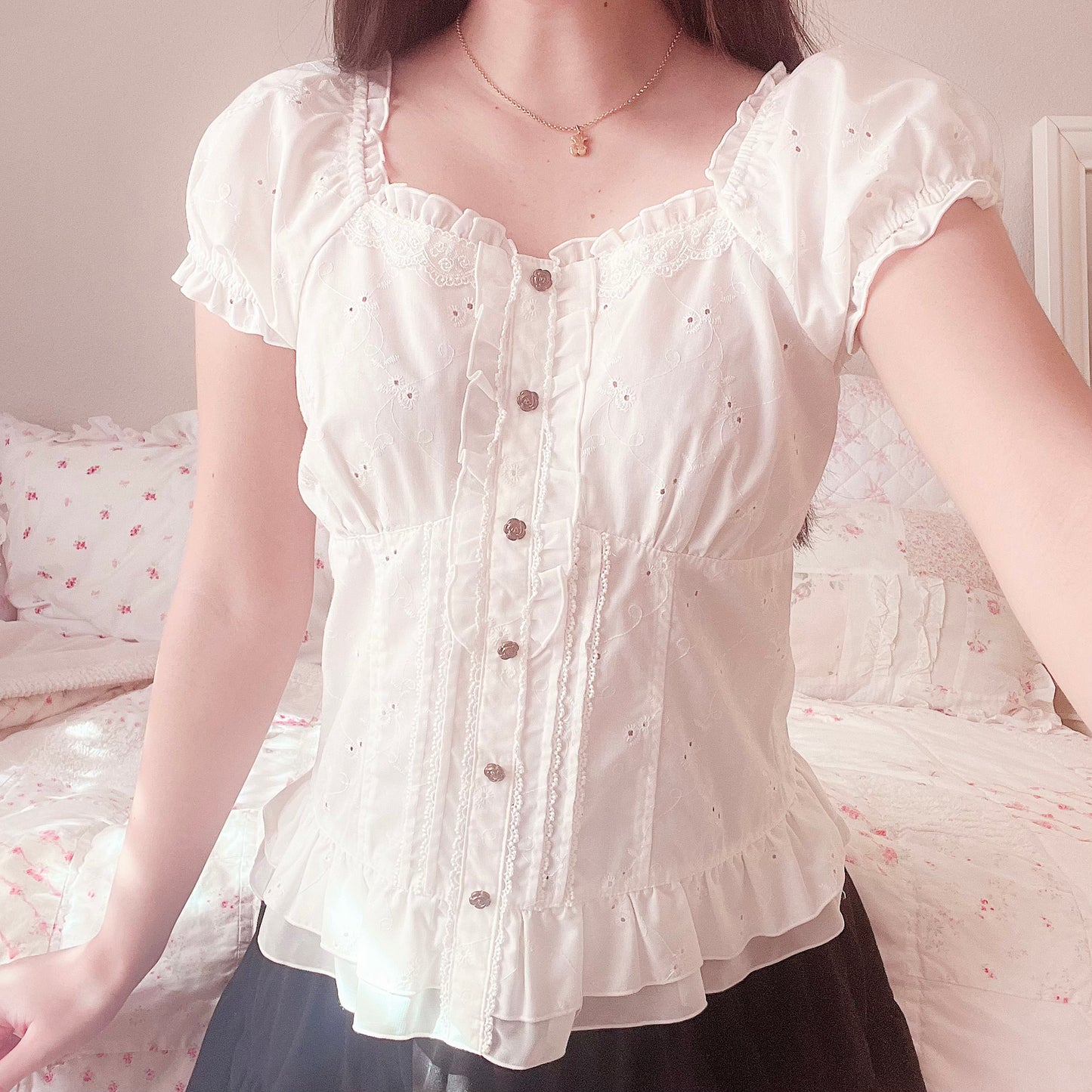 axes femme white princess blouse