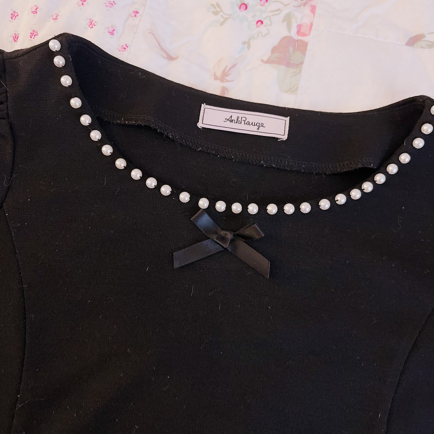 pearl neckline top