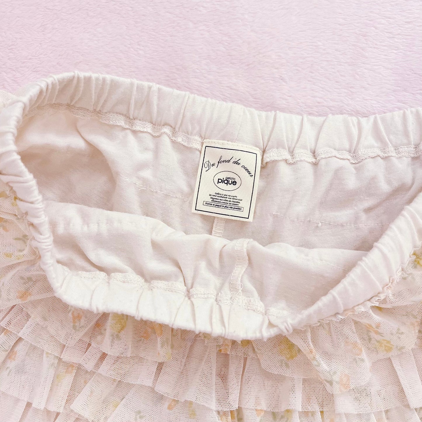 cream floral ruffle bloomers