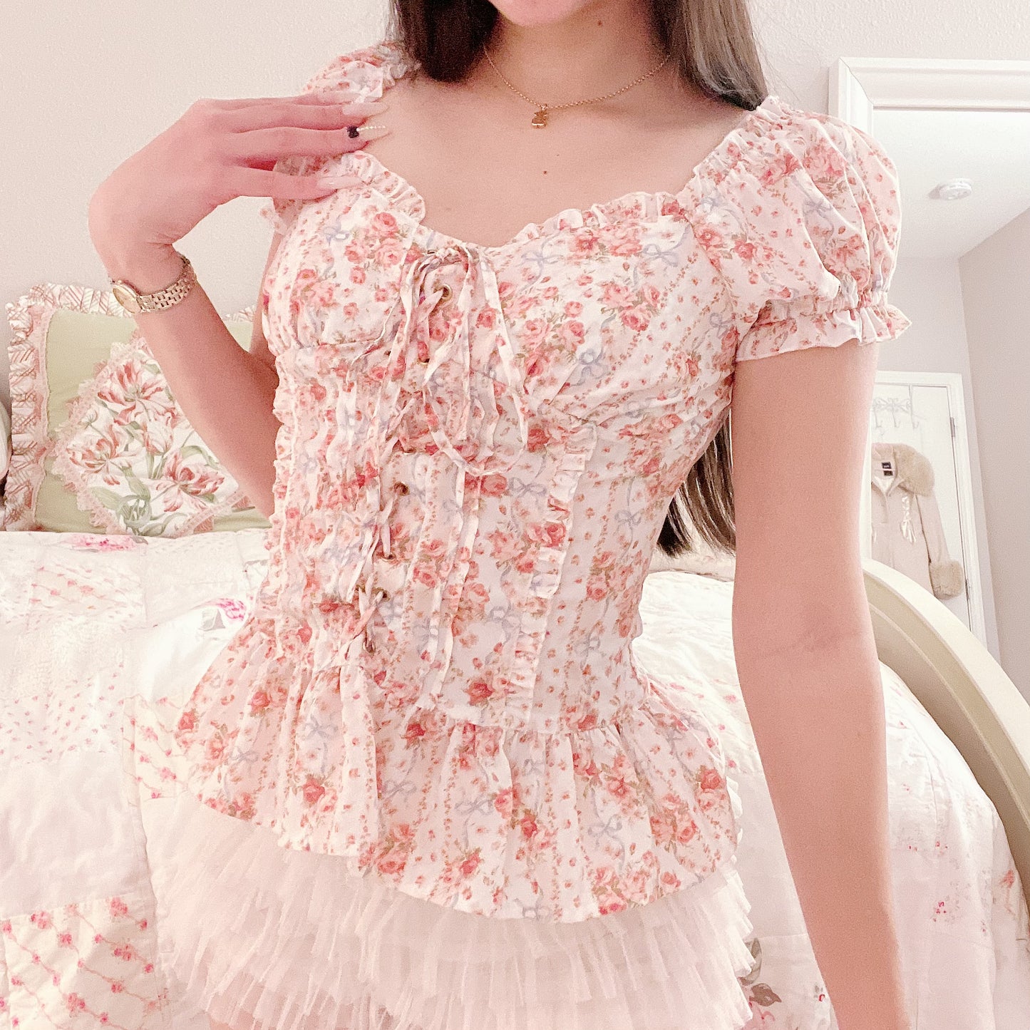 Liz Lisa floral bustier top