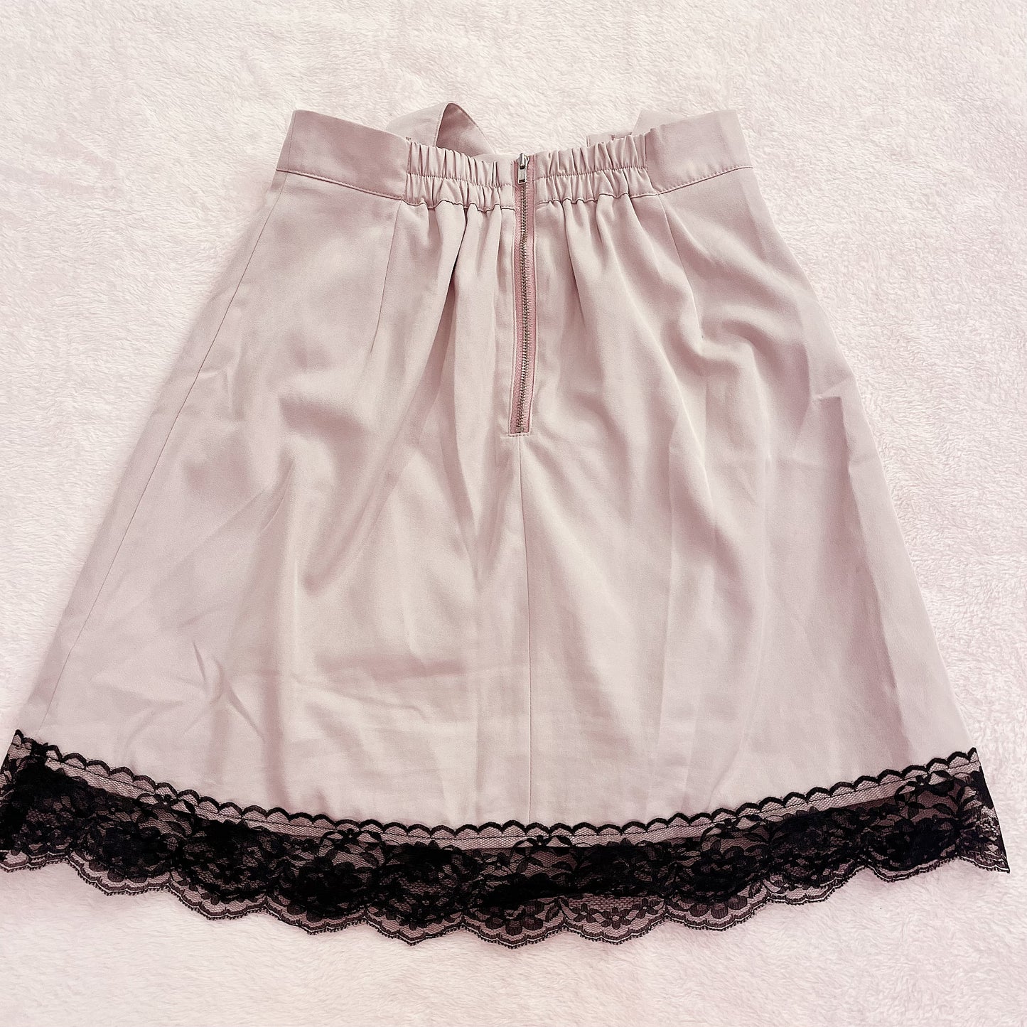 mauve pink suspenders skirt