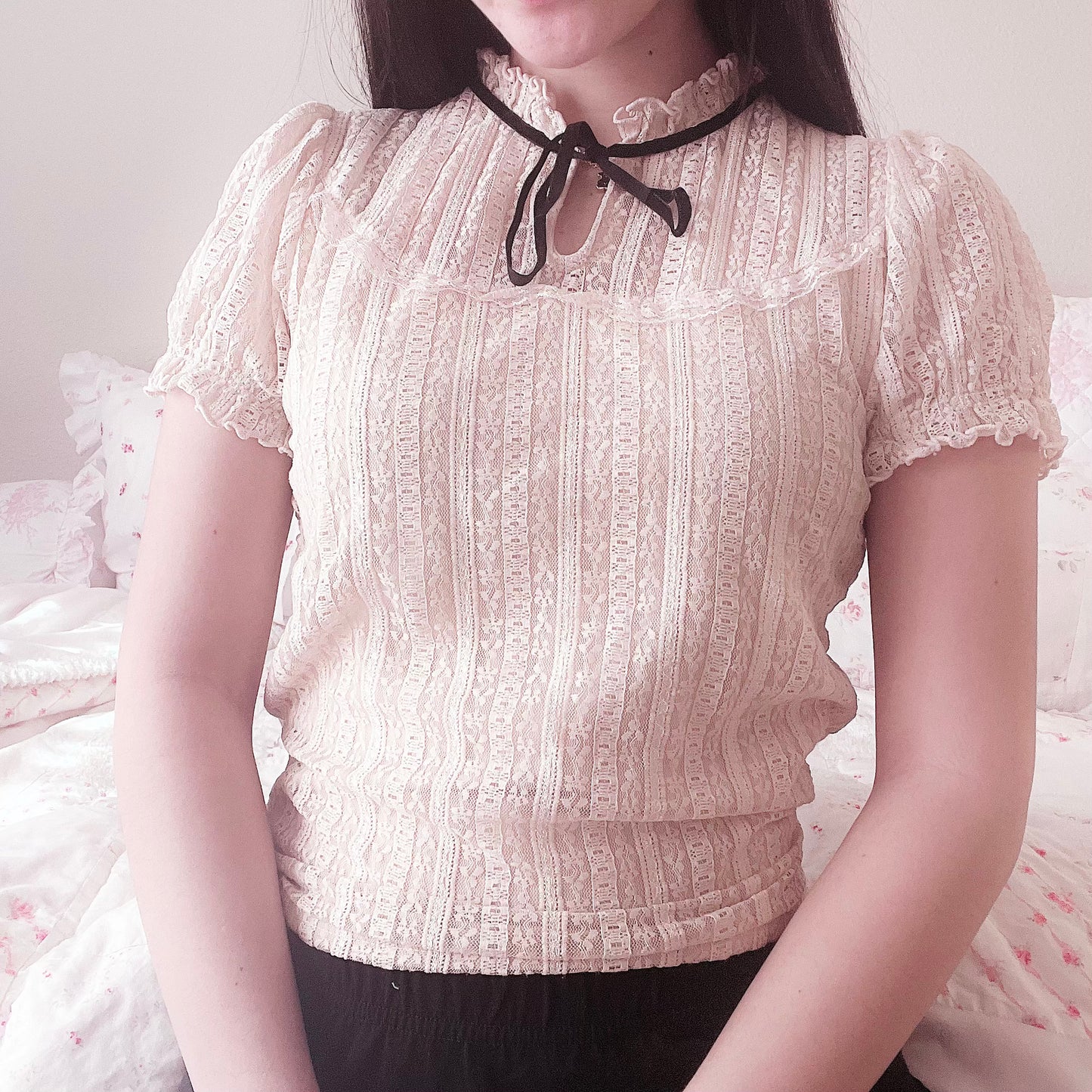 ank rouge cream knit top