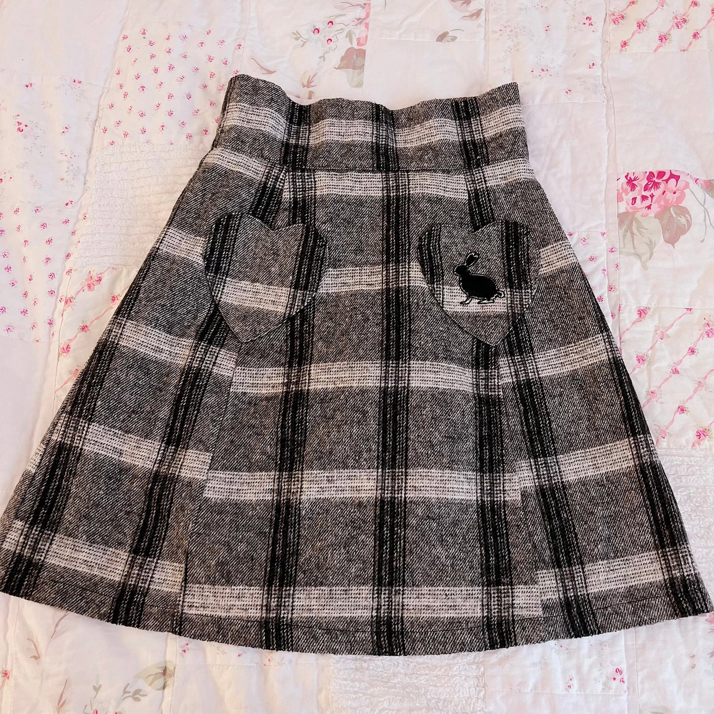 brown check aline skirt