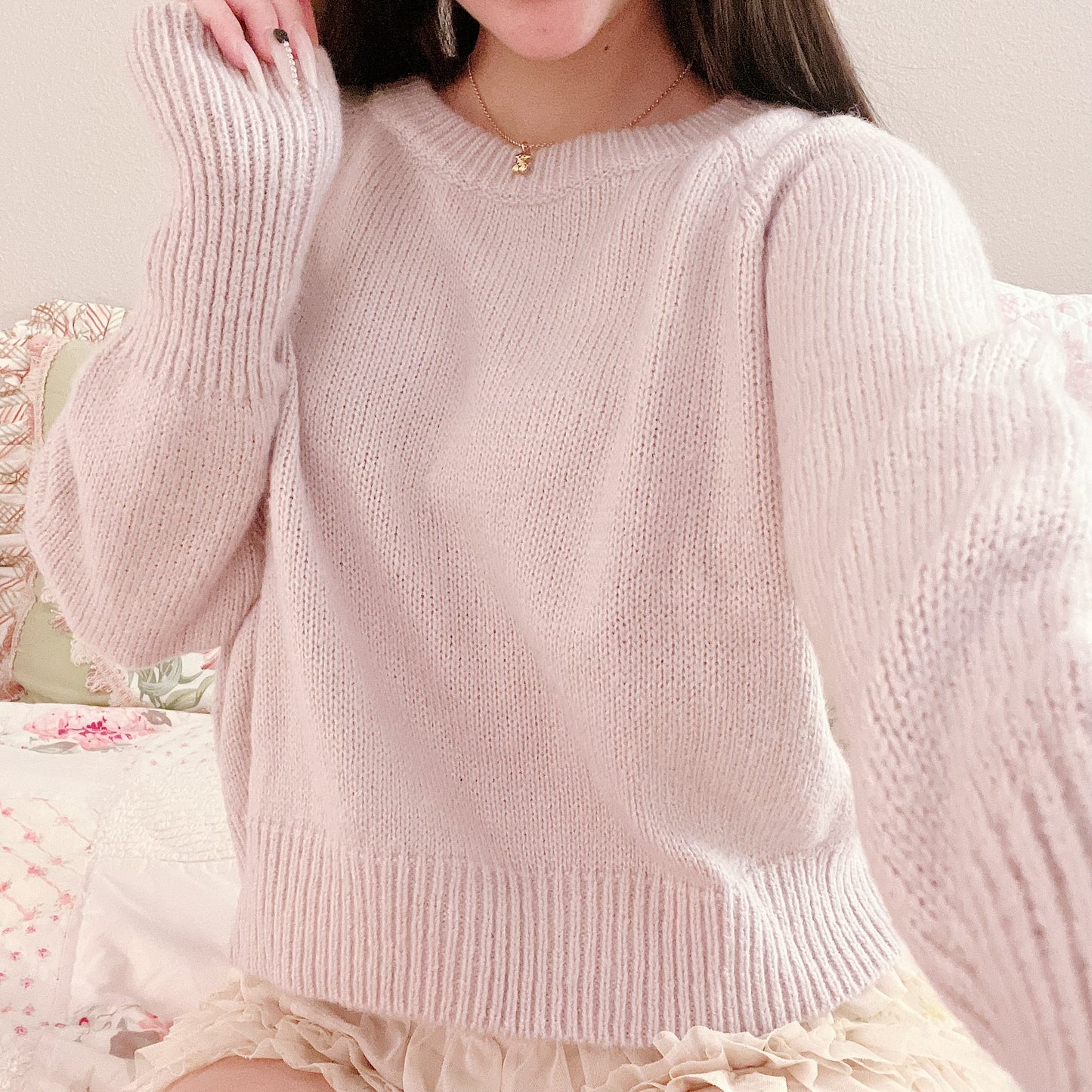 lavender knit sweater