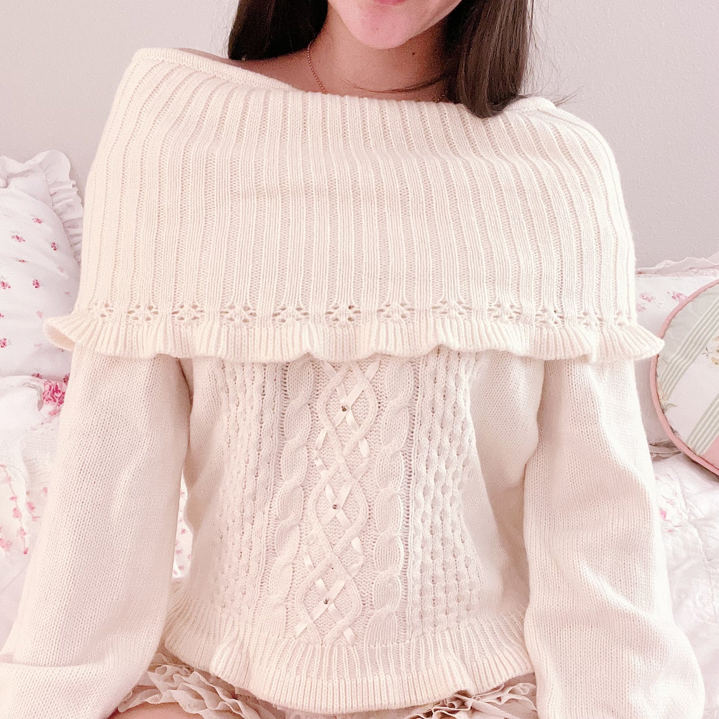 axes femme off shoulder knit