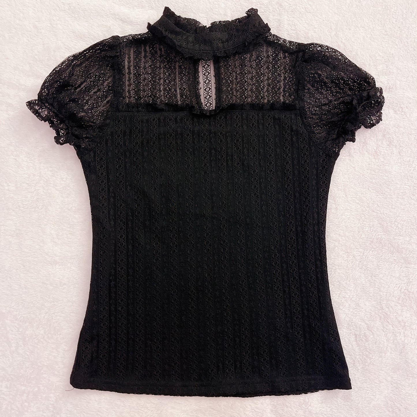 black lace knit top