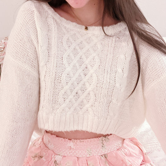 Liz Lisa cream cropped sweater