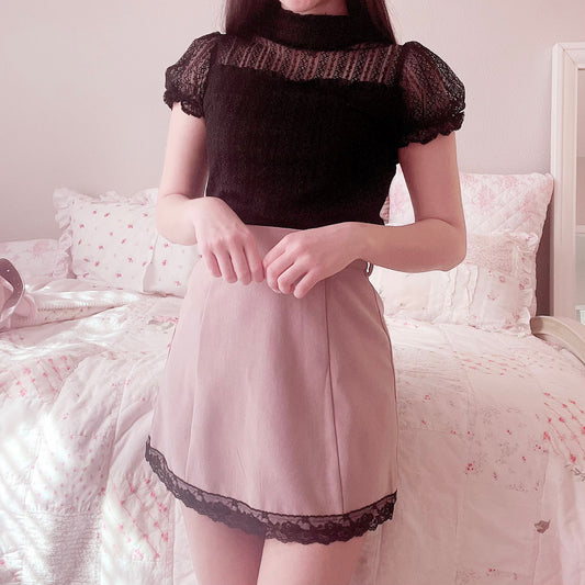 ank rouge mauve belted skirt