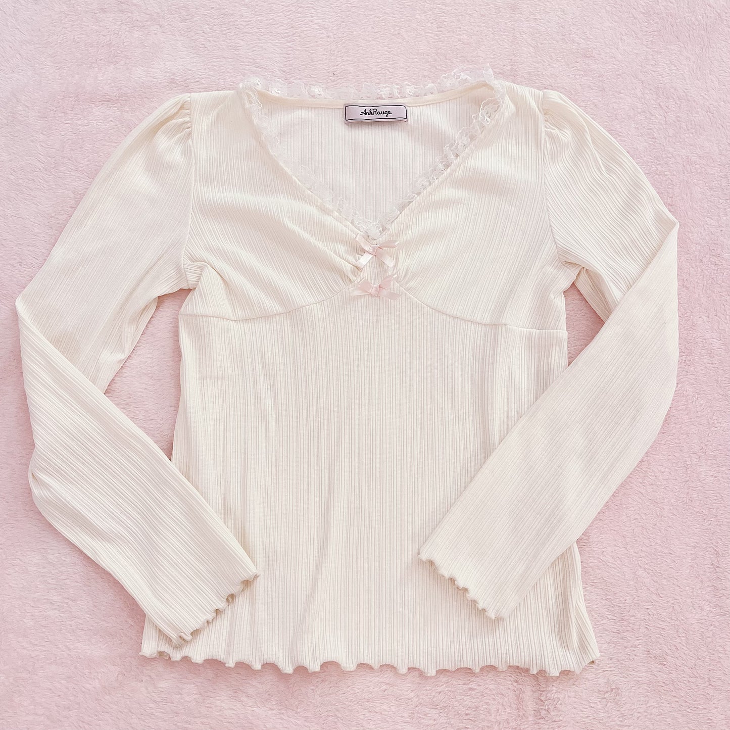 ank rouge cream knit top