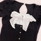black and white milkmaid top