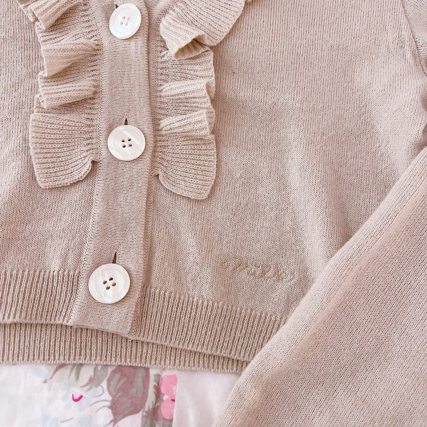 milk tan cropped cardigan