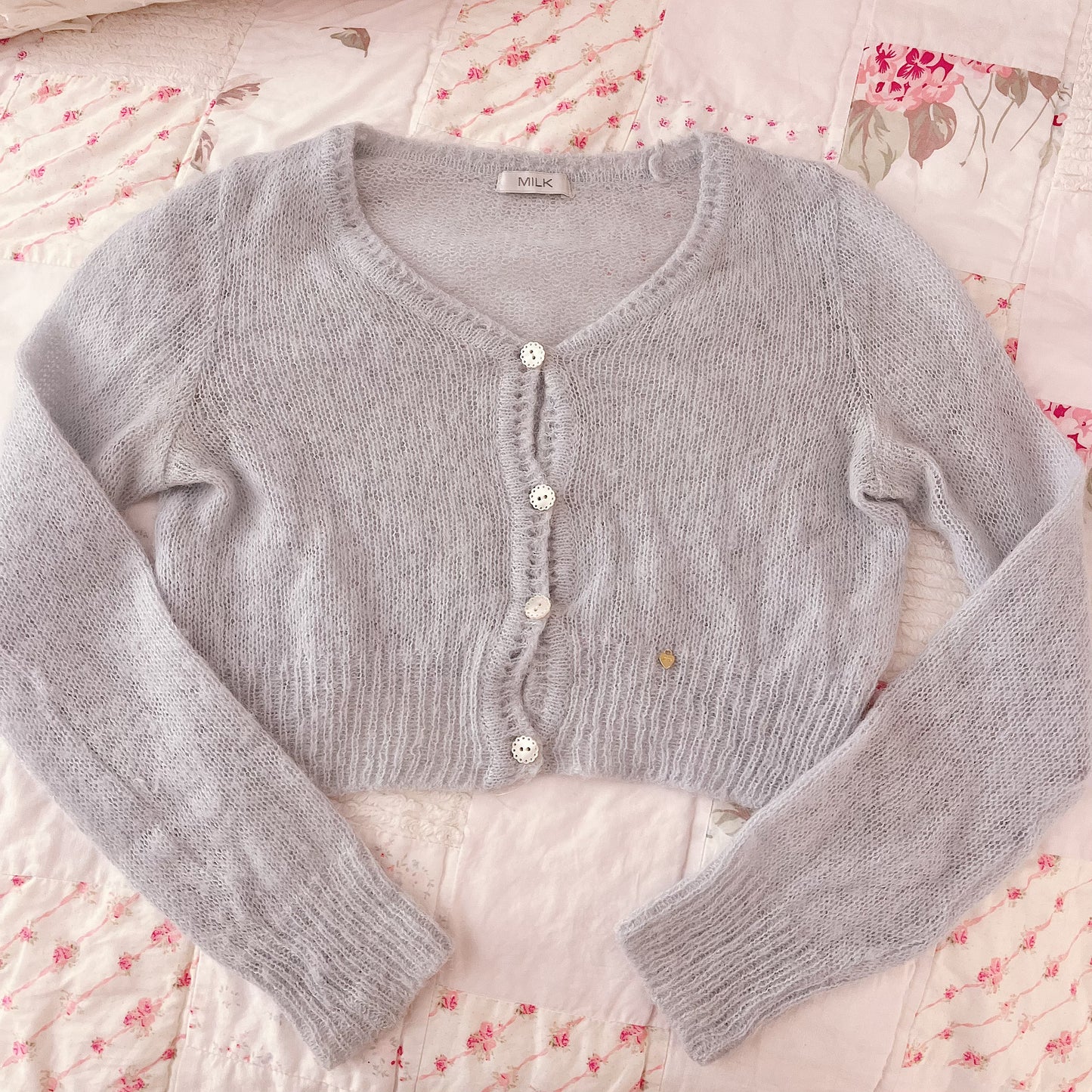 milk knit cardigan